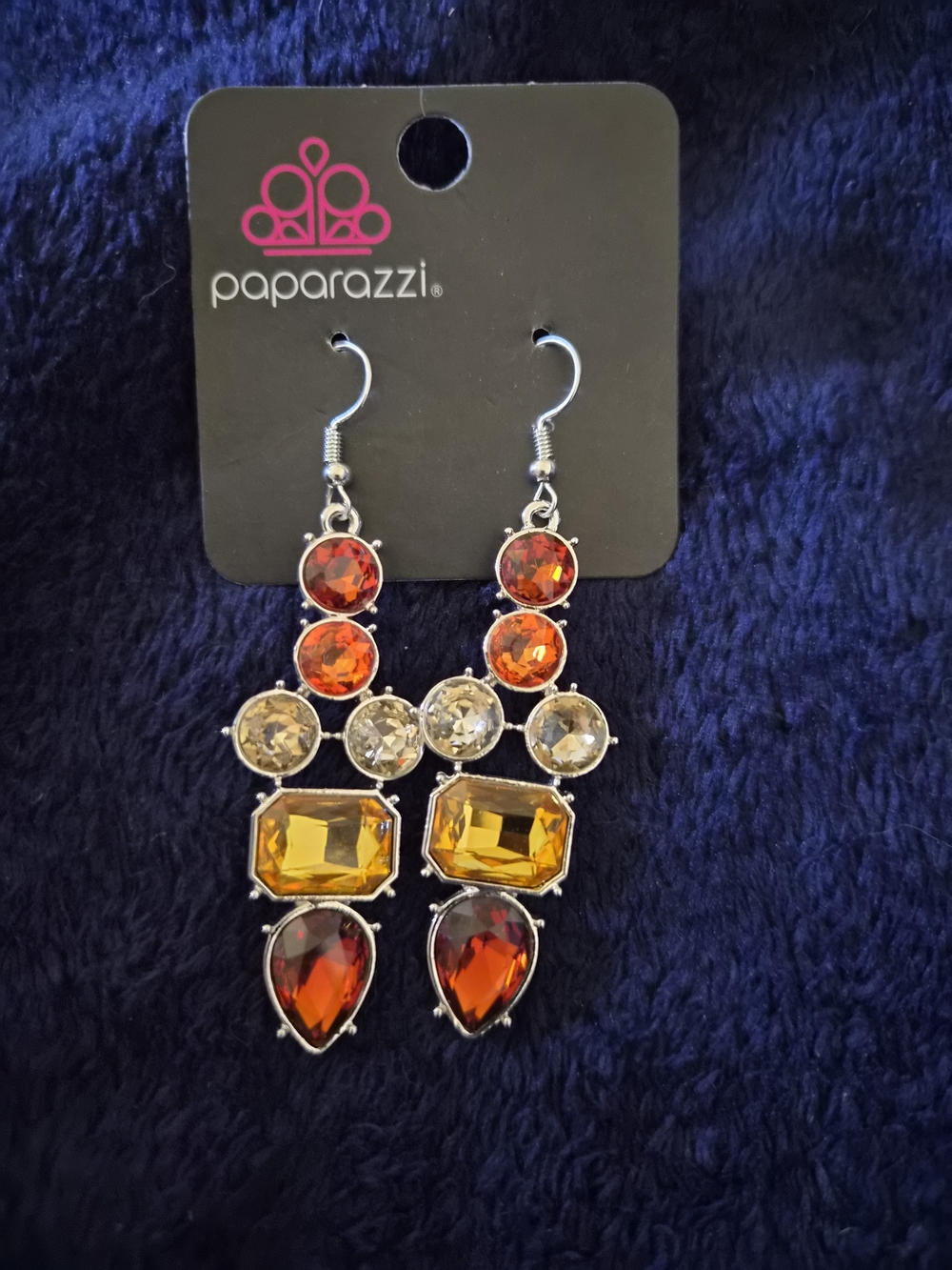 Paparazzi Women’s Orange and Amber Dangle Earrings